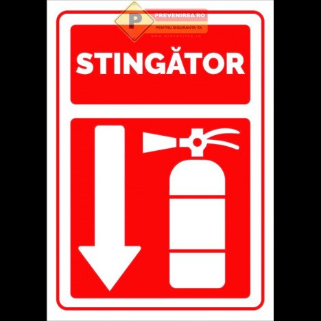 Indicatoare pentru stingator cu sageata